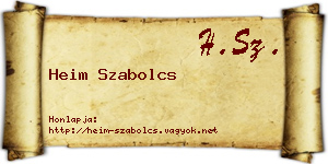 Heim Szabolcs névjegykártya